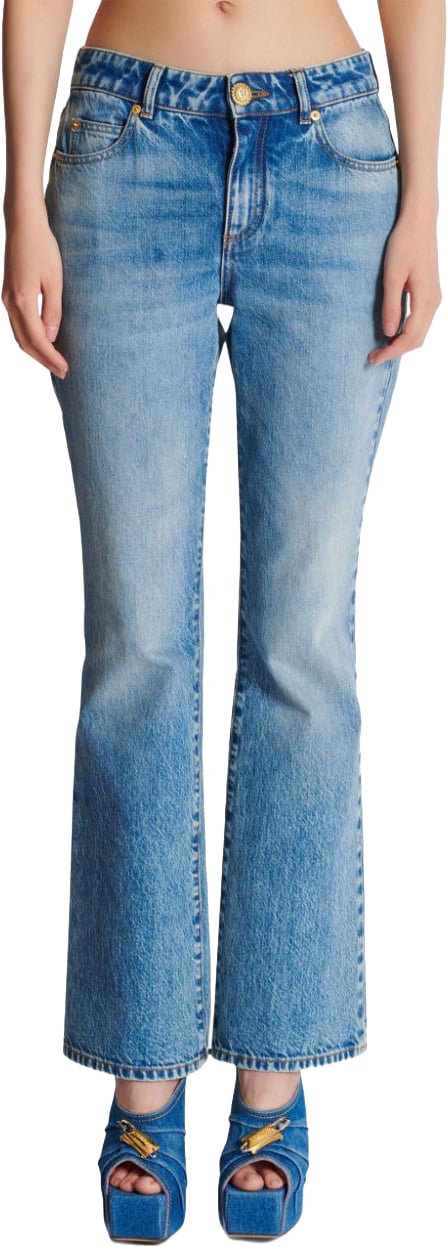 Balmain Trousers Blue Denim Blauw