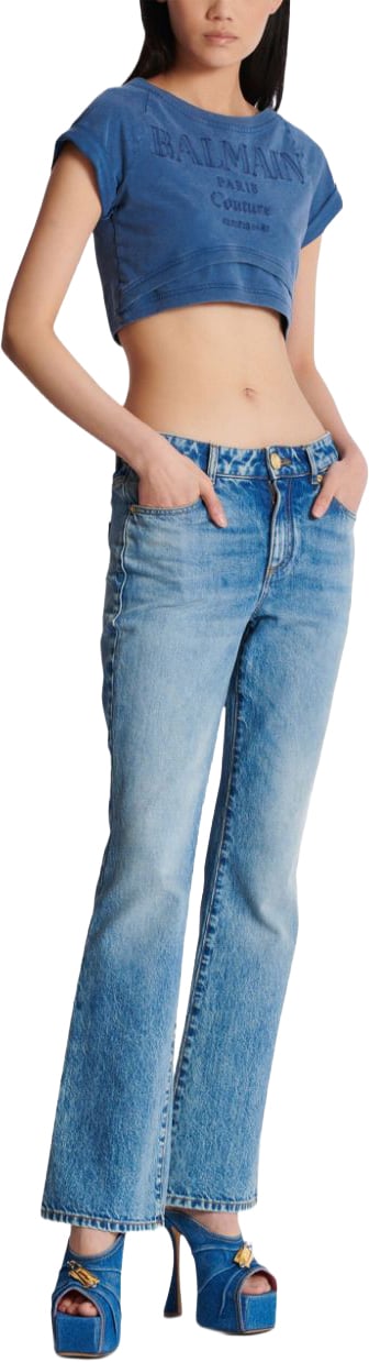 Balmain Trousers Blue Denim Blauw