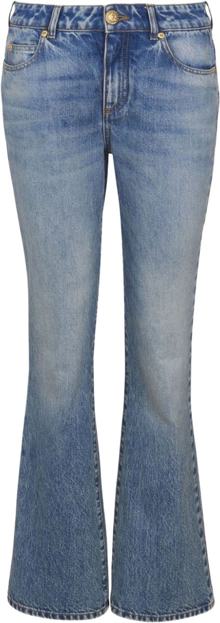 Balmain Trousers Blue Denim Blauw