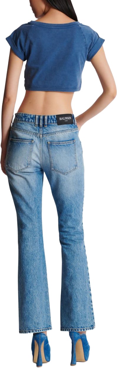 Balmain Trousers Blue Denim Blauw