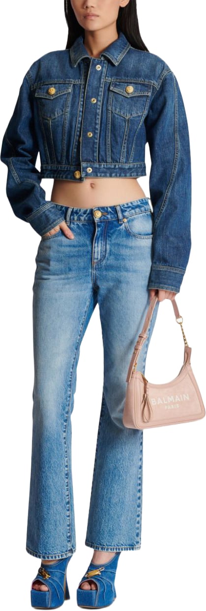 Balmain Trousers Blue Denim Blauw
