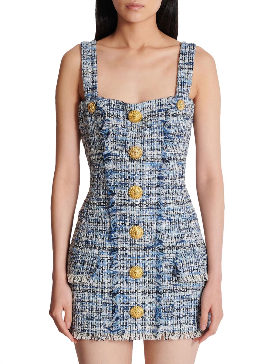 Balmain Dresses Light Blue Denim Blauw