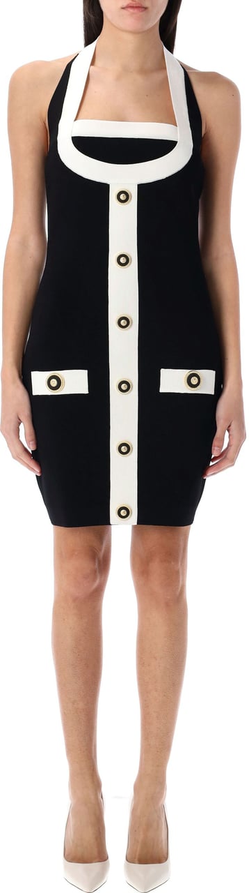 Balmain Mono Dress Nero Zwart