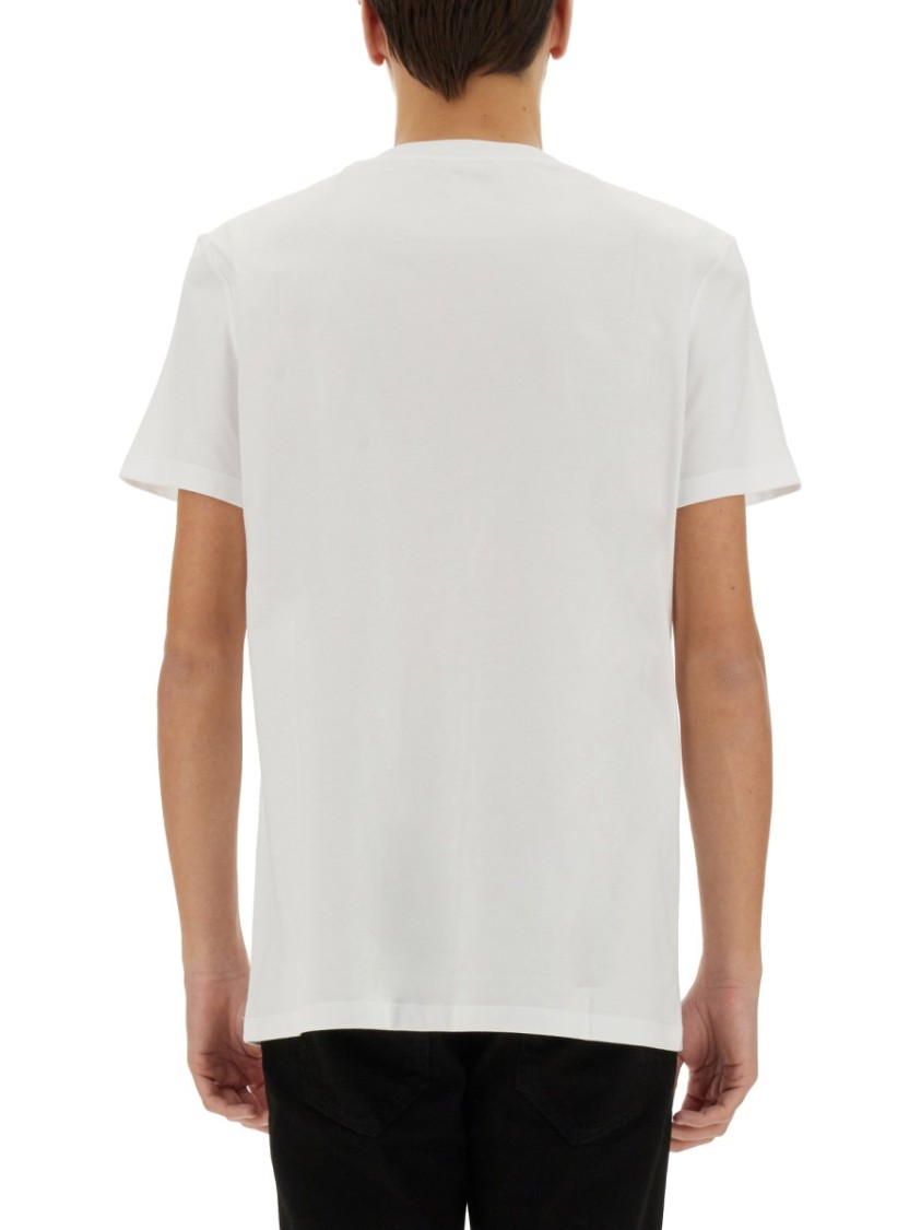 Balmain Crew-Neck T-Shirt With Logo Patch Wit