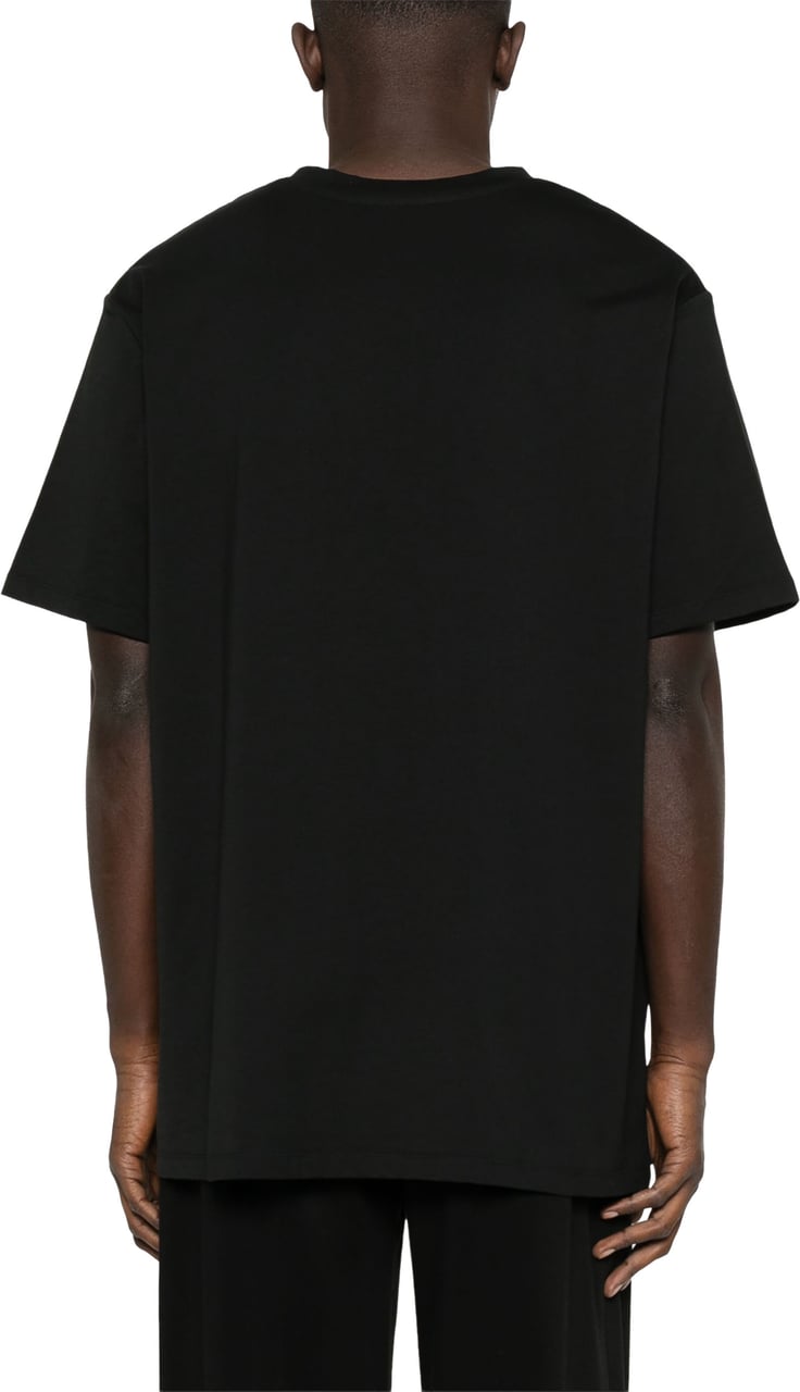 Balmain Black T-Shirt Organic Cotton Logo T-Shirt Zwart