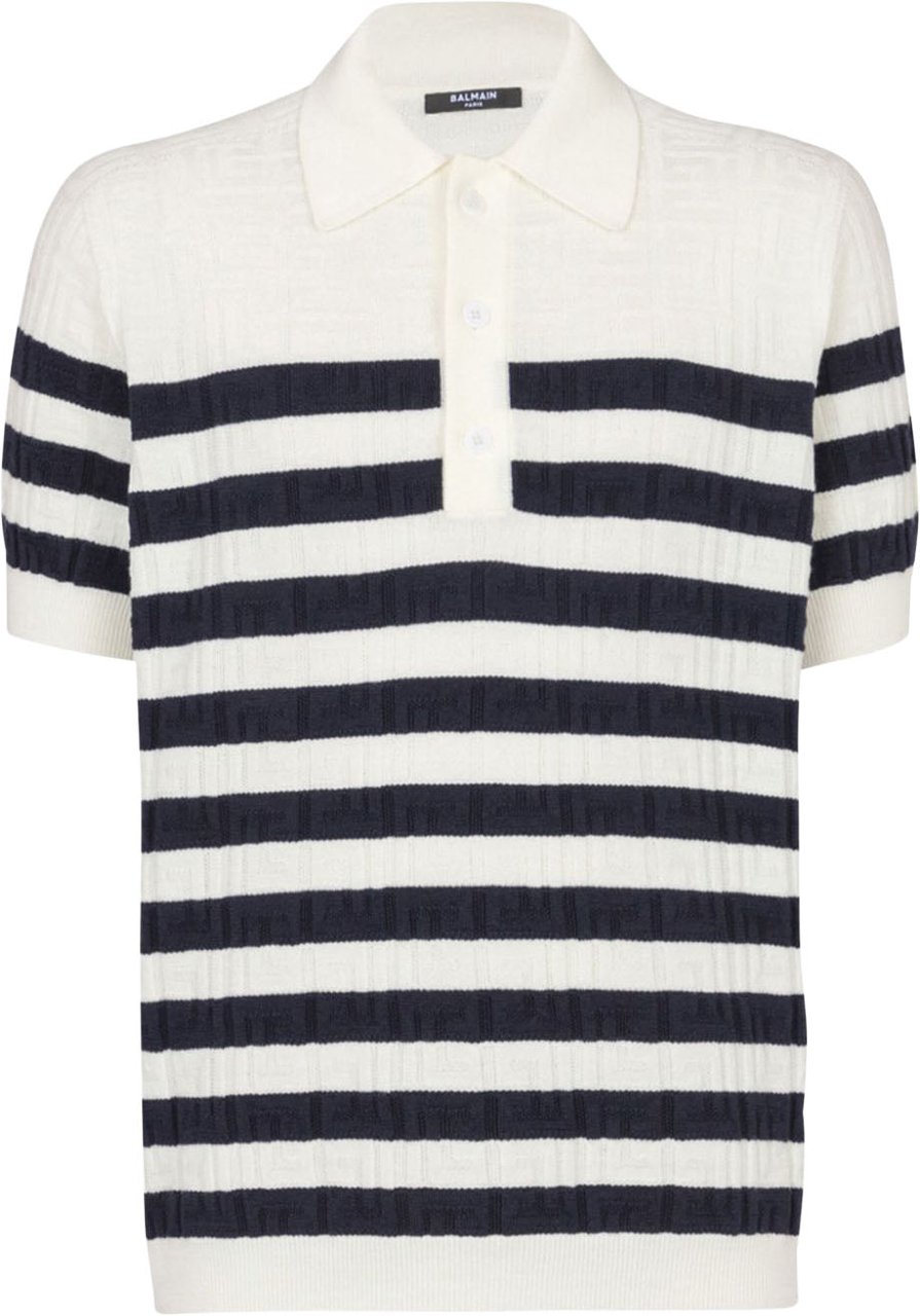 Balmain T-Shirts And Polos White/Blue Wit
