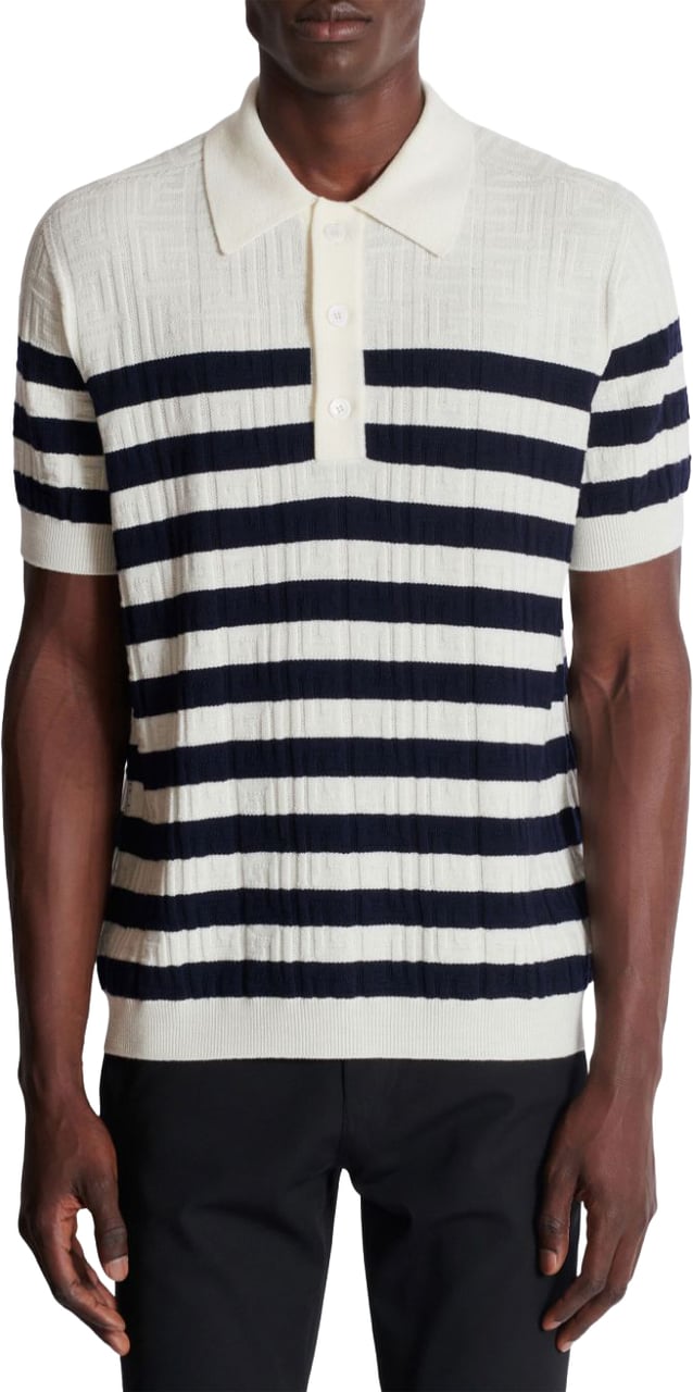 Balmain T-Shirts And Polos White/Blue Wit