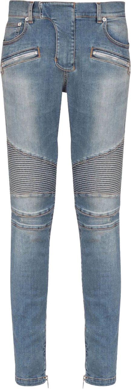 Balmain Trousers Blue Denim Blauw