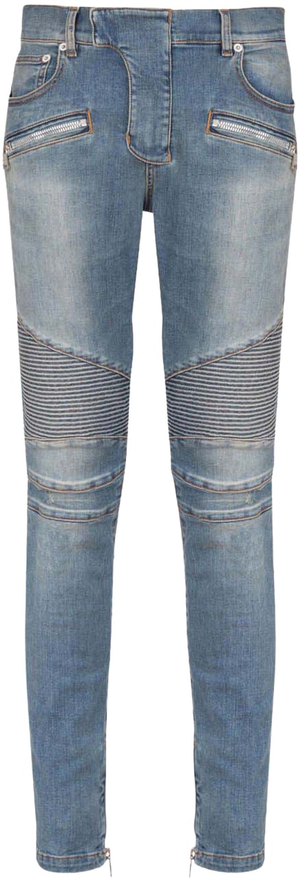 Balmain Trousers Blue Denim Blauw