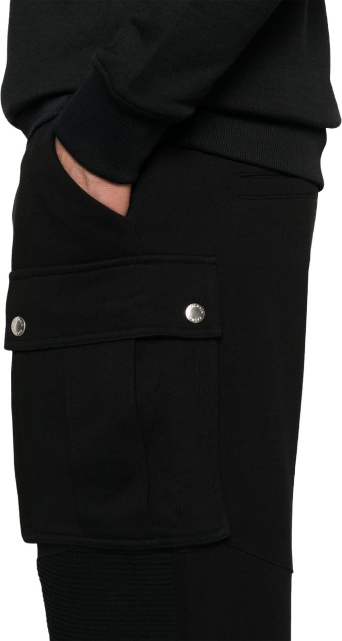 Balmain Black Trousers with Elasticated Drawstring Zwart
