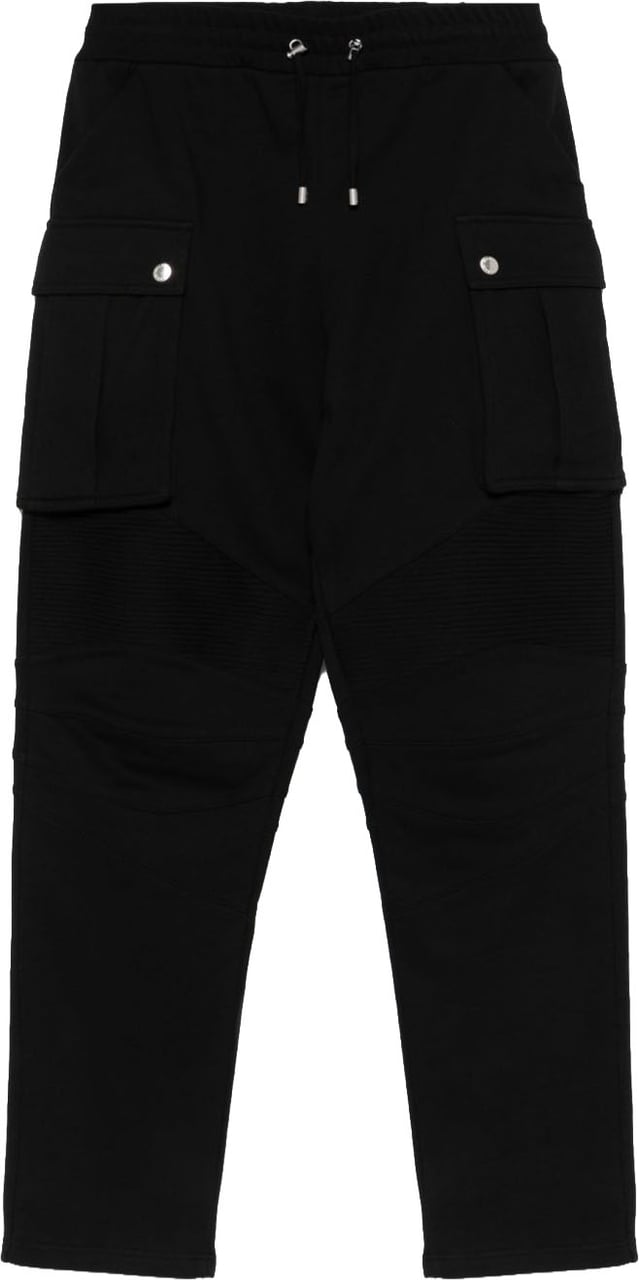 Balmain Black Trousers with Elasticated Drawstring Zwart