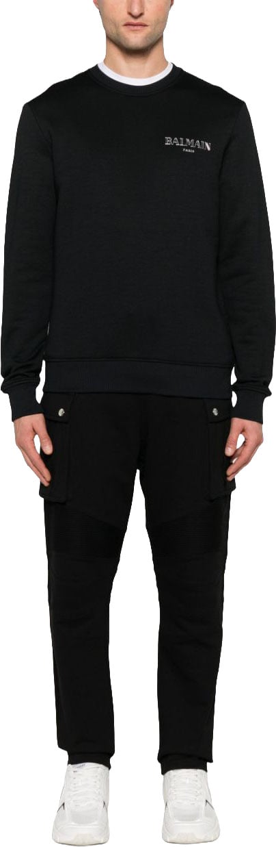 Balmain Black Trousers with Elasticated Drawstring Zwart