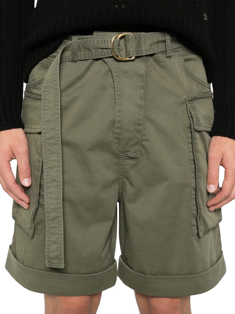 Balmain Shorts Khaki Donkergroen