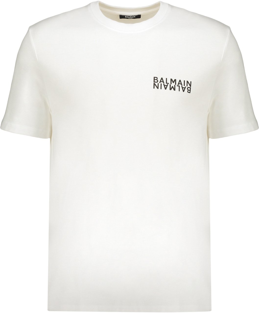 Balmain White comfortable t-shirt with casual logo Wit