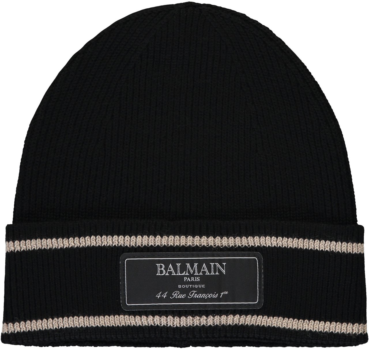 Balmain Knitted hat in black color Zwart