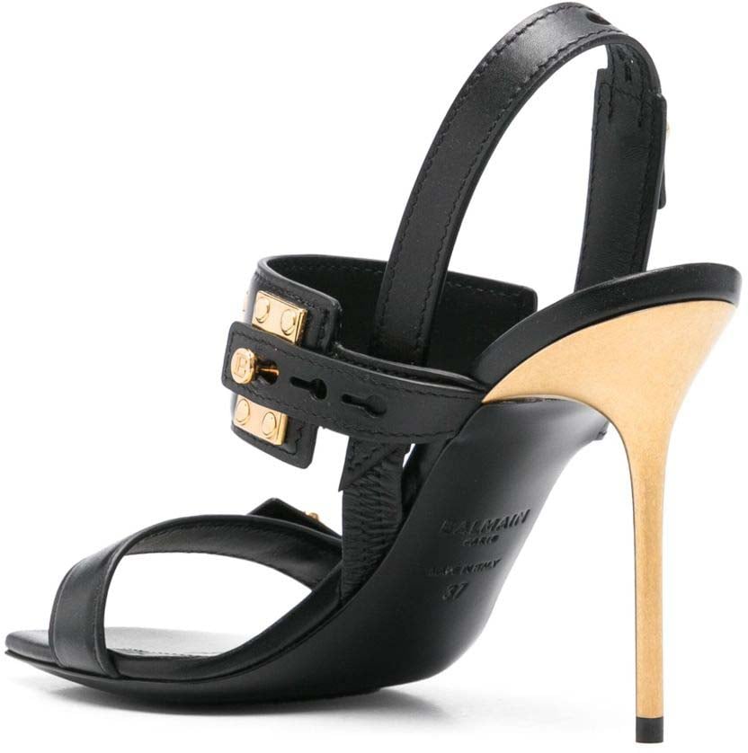 Balmain Sandals Noir Or Zwart