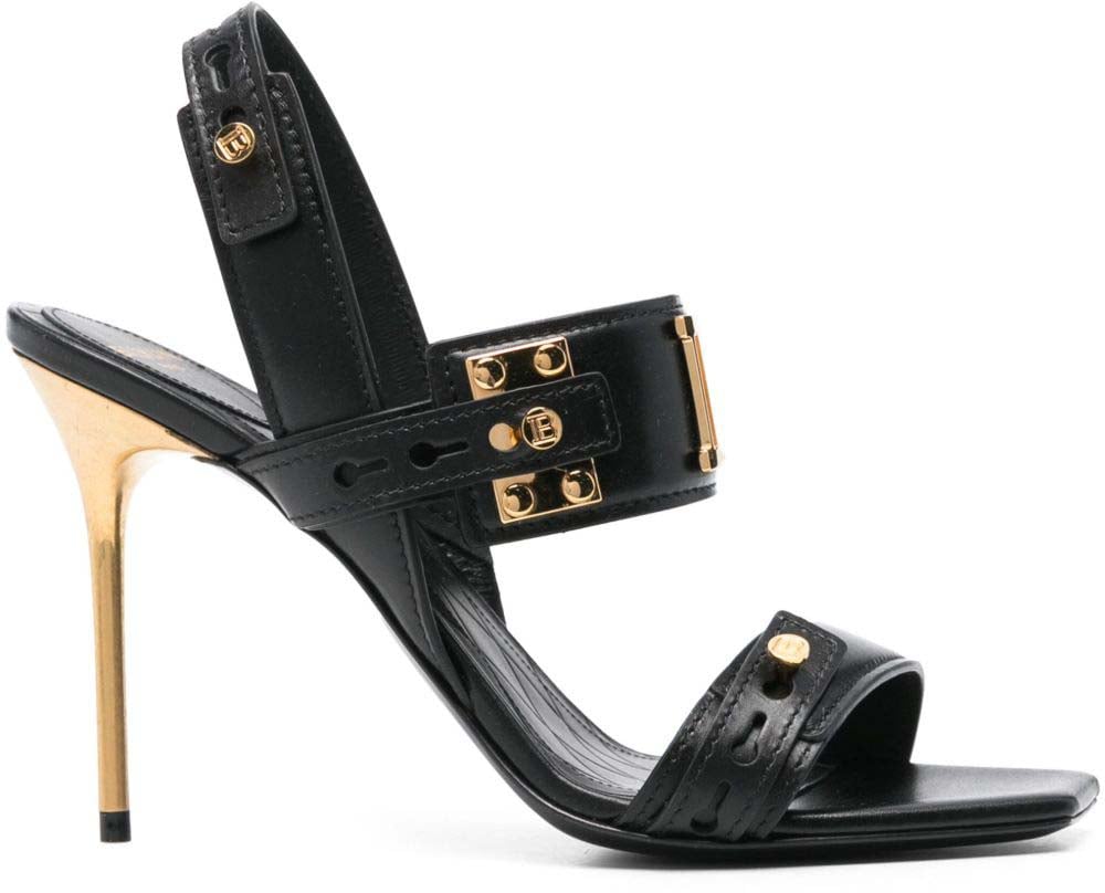 Balmain Sandals Noir Or Zwart