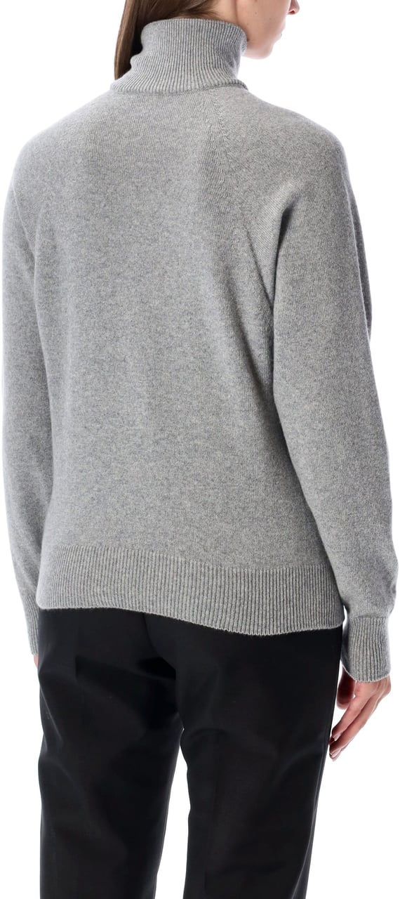 Balmain High Neck Knit Btn Gold Grigio Grijs