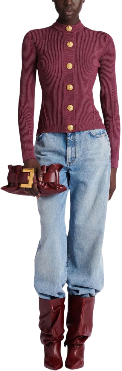 Balmain Sweaters Purple Paars