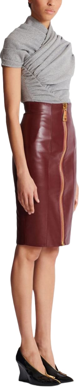 Balmain Skirts Aubergine Bruin