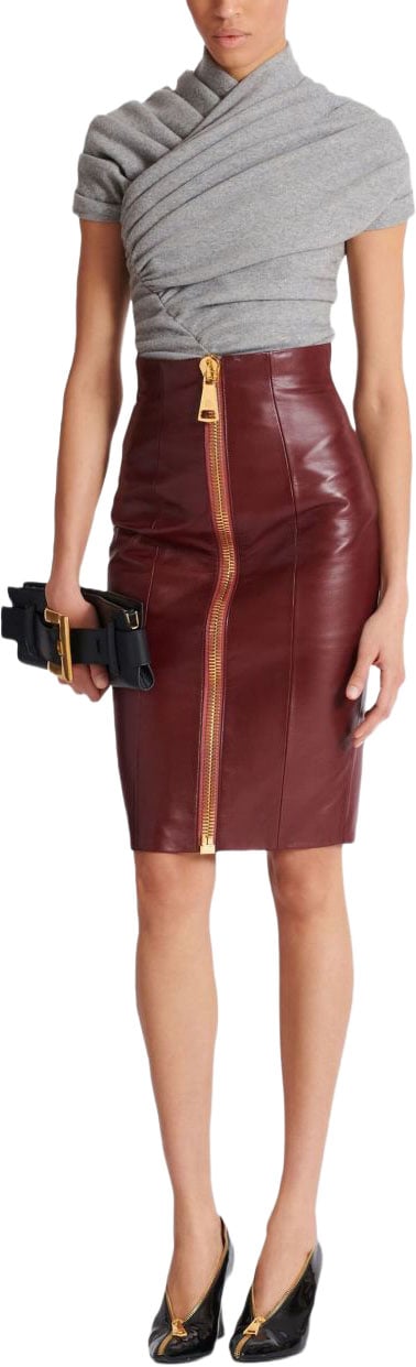 Balmain Skirts Aubergine Bruin