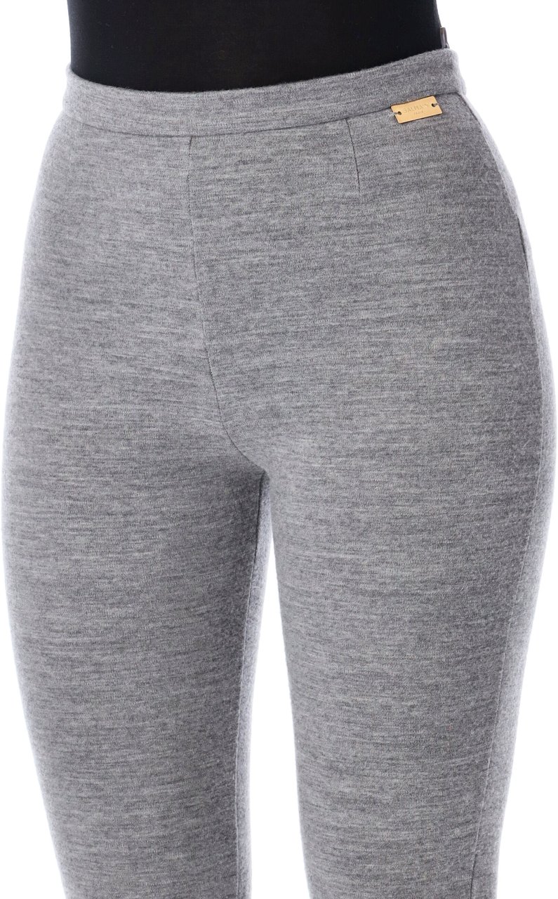 Balmain Wool Cotton Legging Grigio Grijs