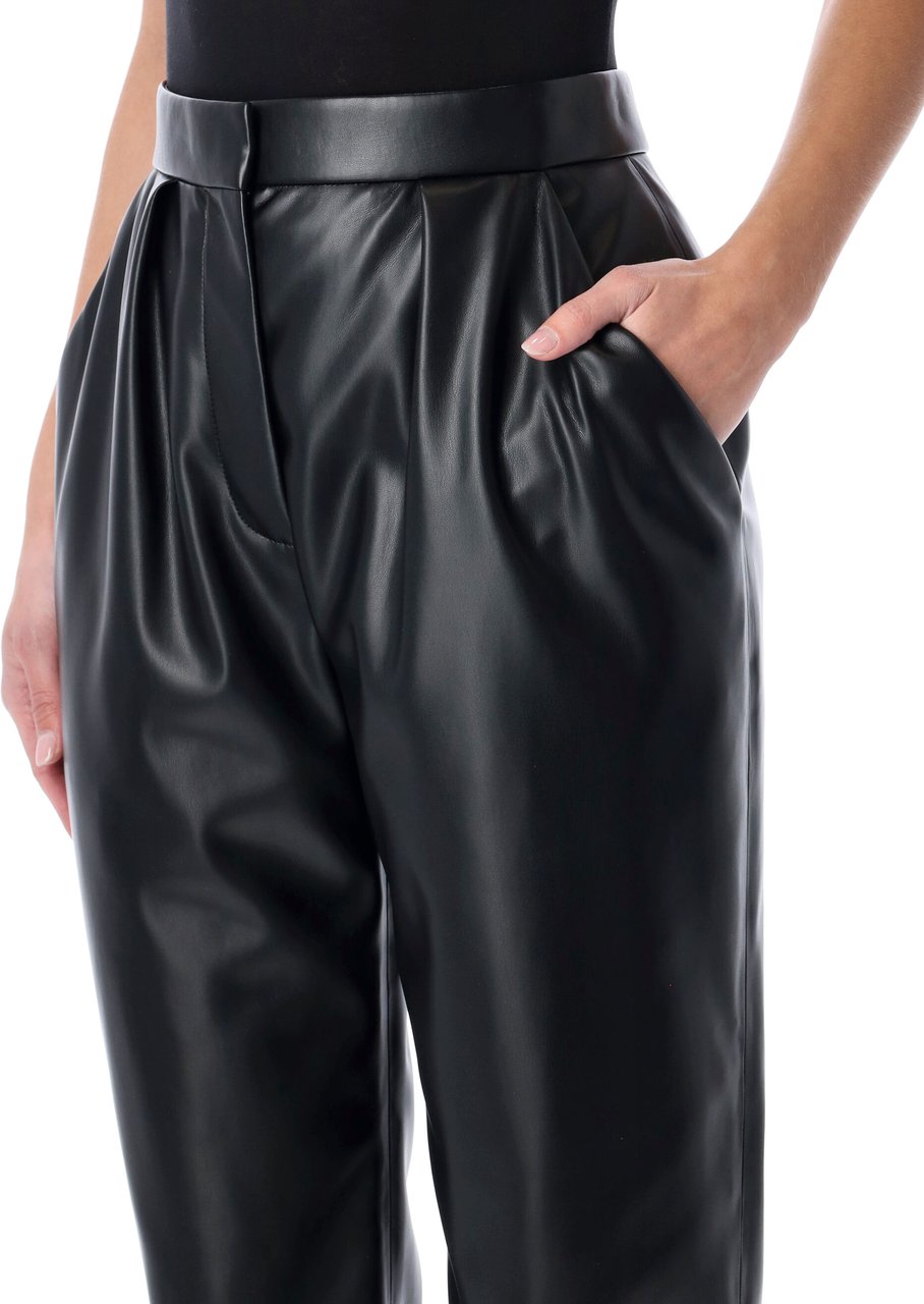 Balmain Eco Leather Pant Nero Zwart