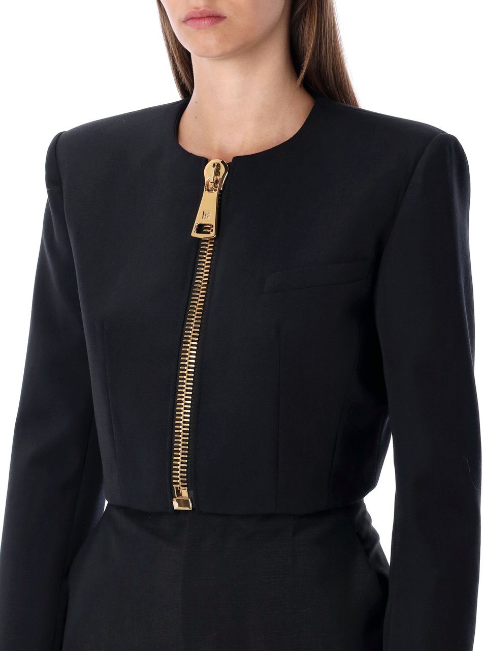 Balmain Zipped Jacket Nero Zwart