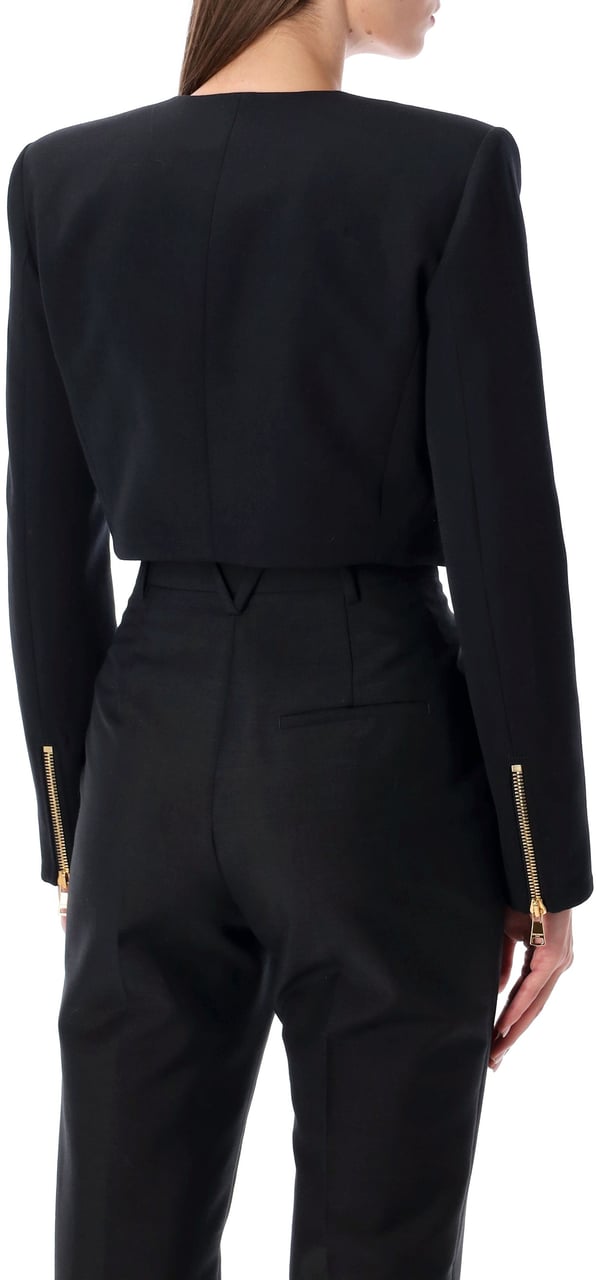 Balmain Zipped Jacket Nero Zwart