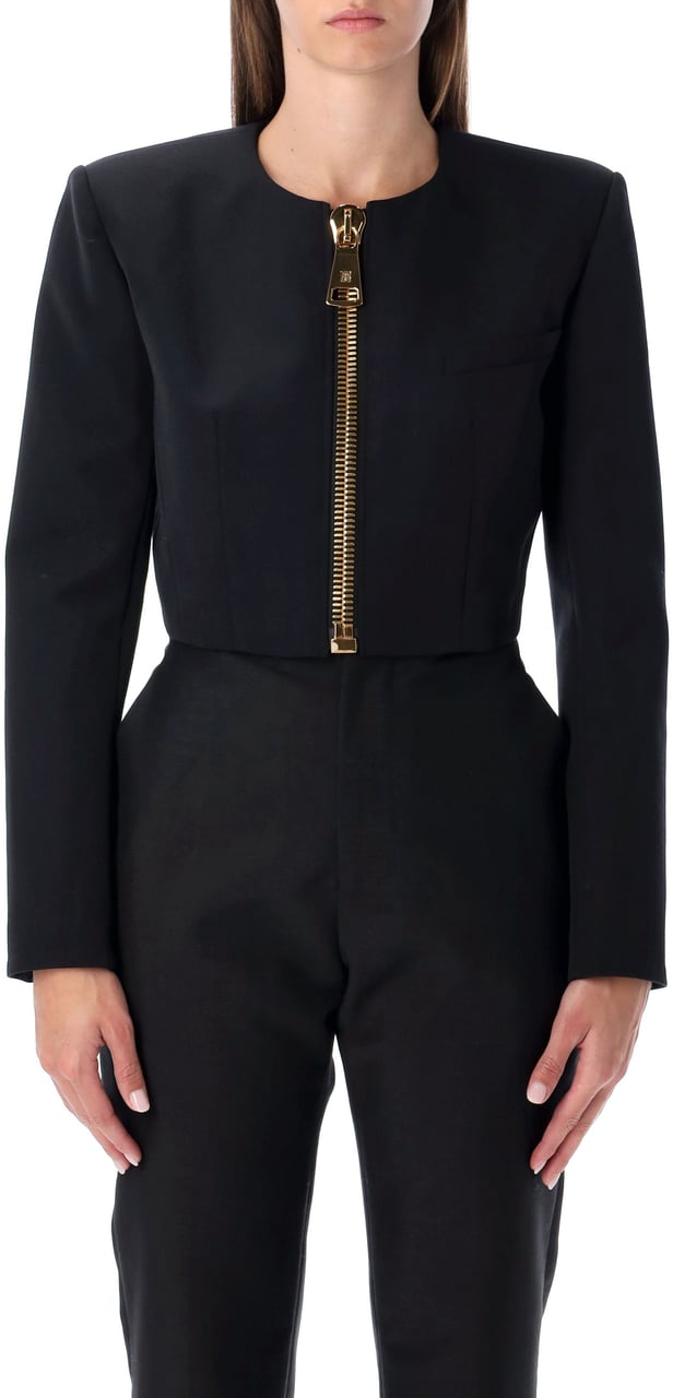 Balmain Zipped Jacket Nero Zwart