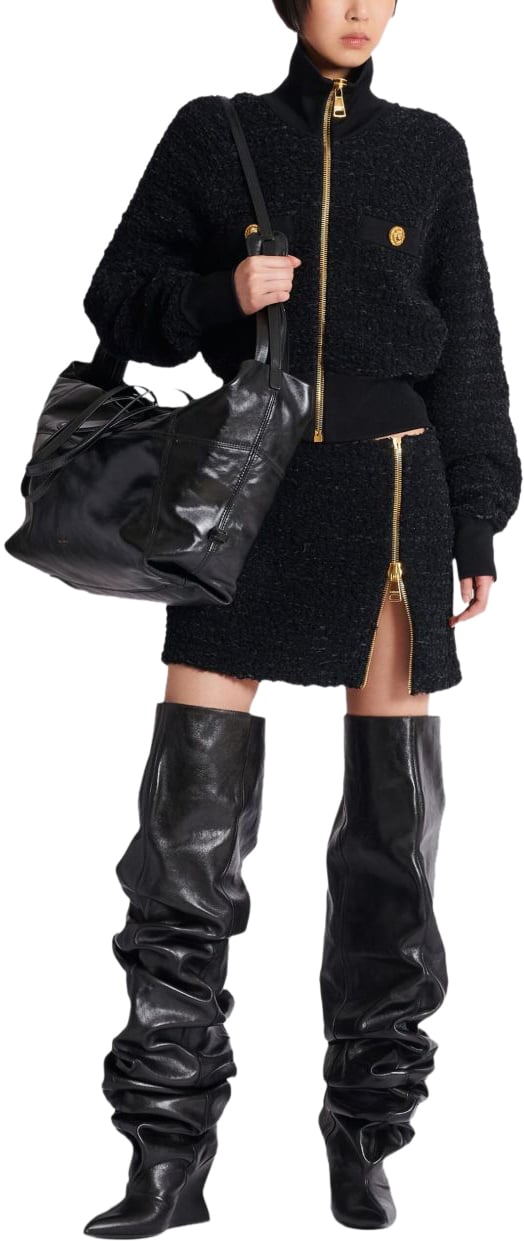 Balmain Coats Black Zwart
