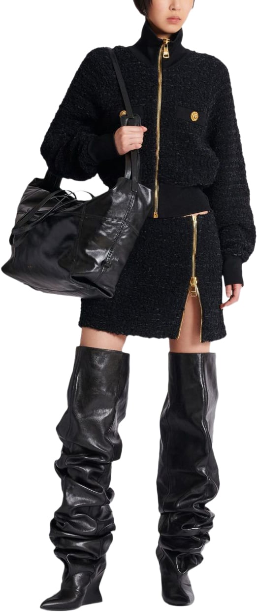 Balmain Coats Black Zwart