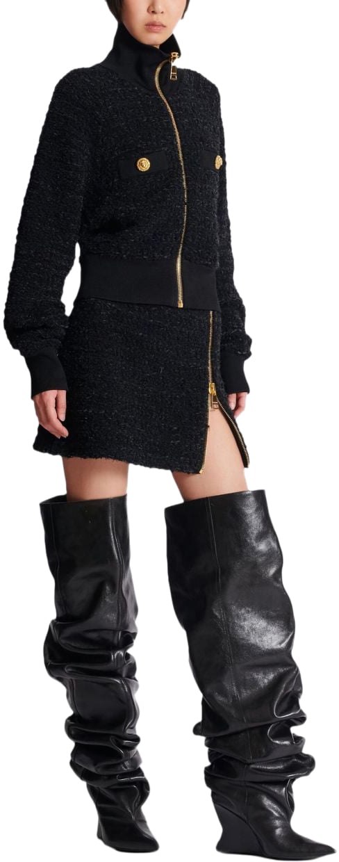 Balmain Coats Black Zwart