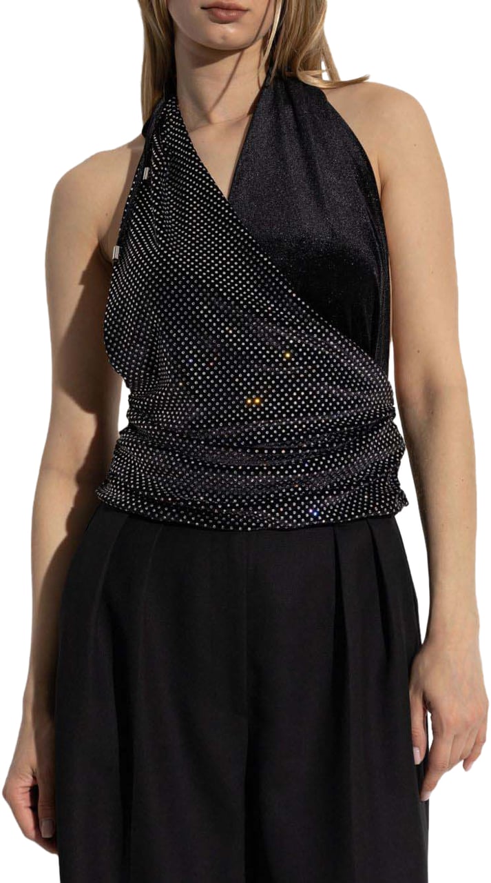 Balmain Top Noir Argent Zwart