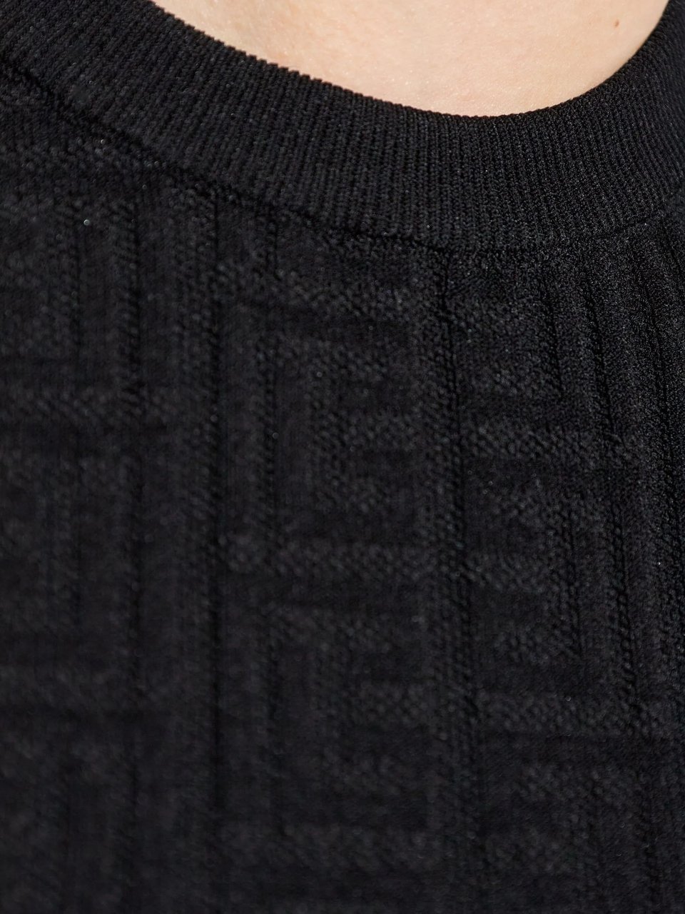 Balmain Black Classic Ss Cropped Fitted Top Zwart