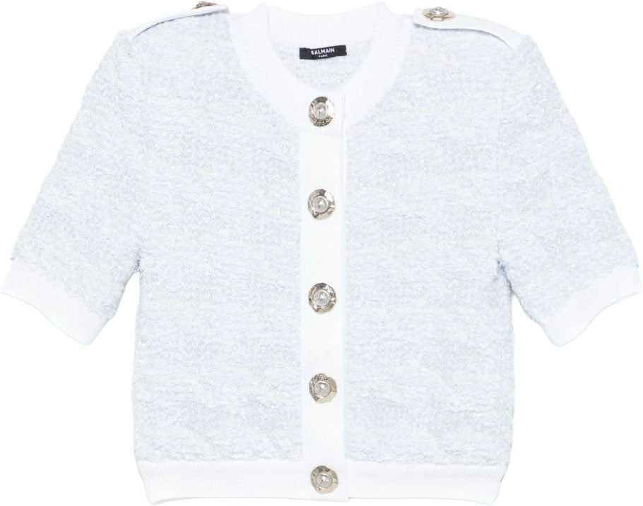 Balmain Sweaters Bleu / Blanc Lichtblauw