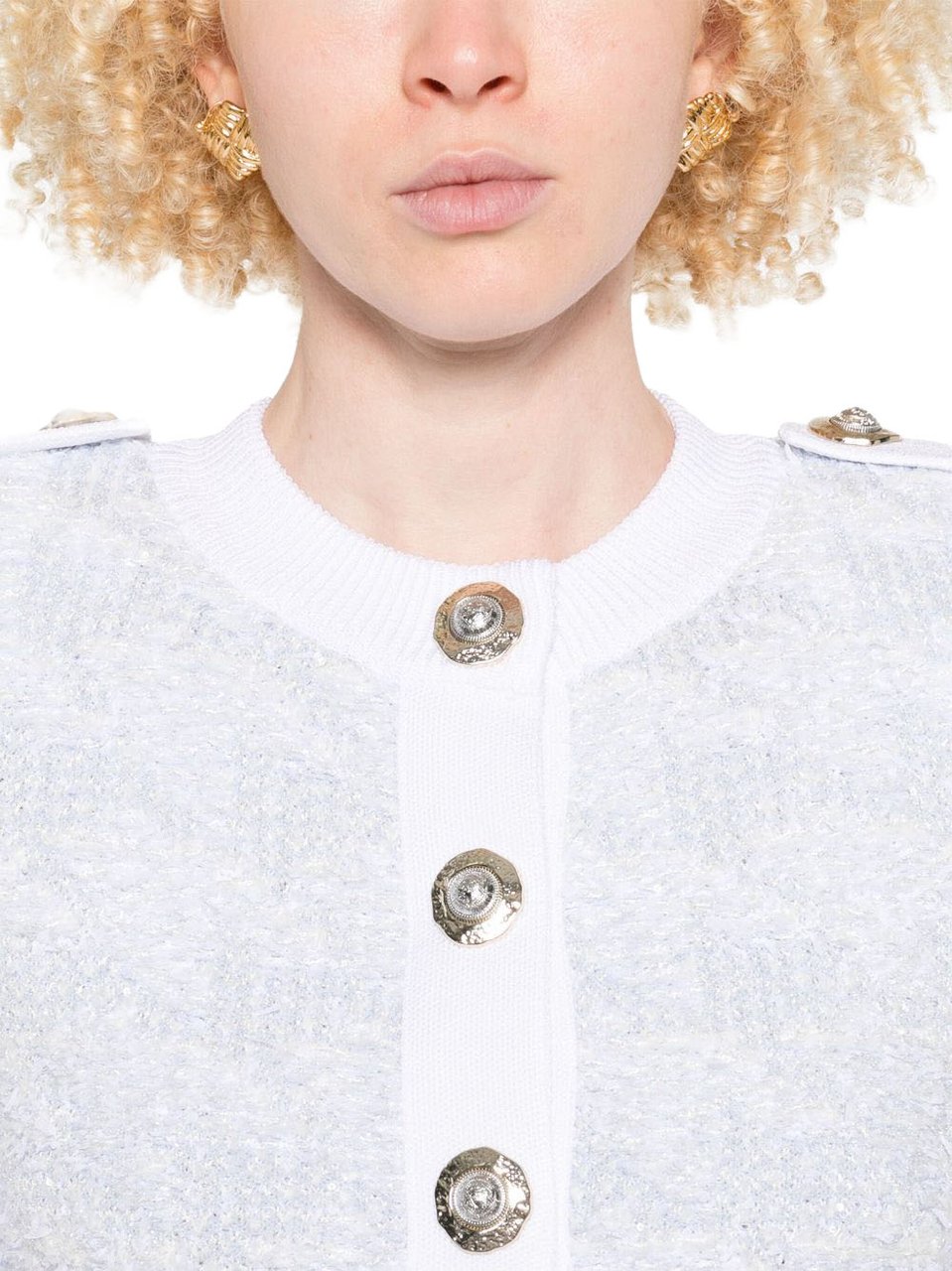 Balmain Sweaters Bleu / Blanc Lichtblauw