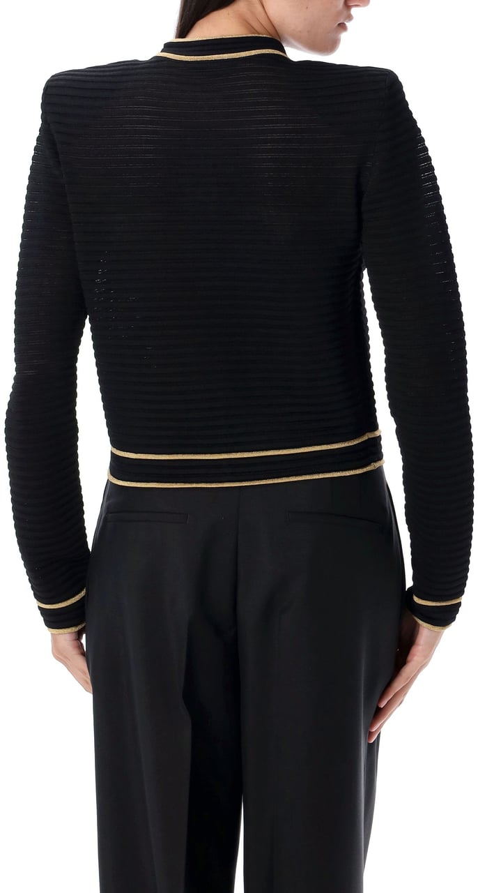 Balmain Textured knit cardigan Zwart