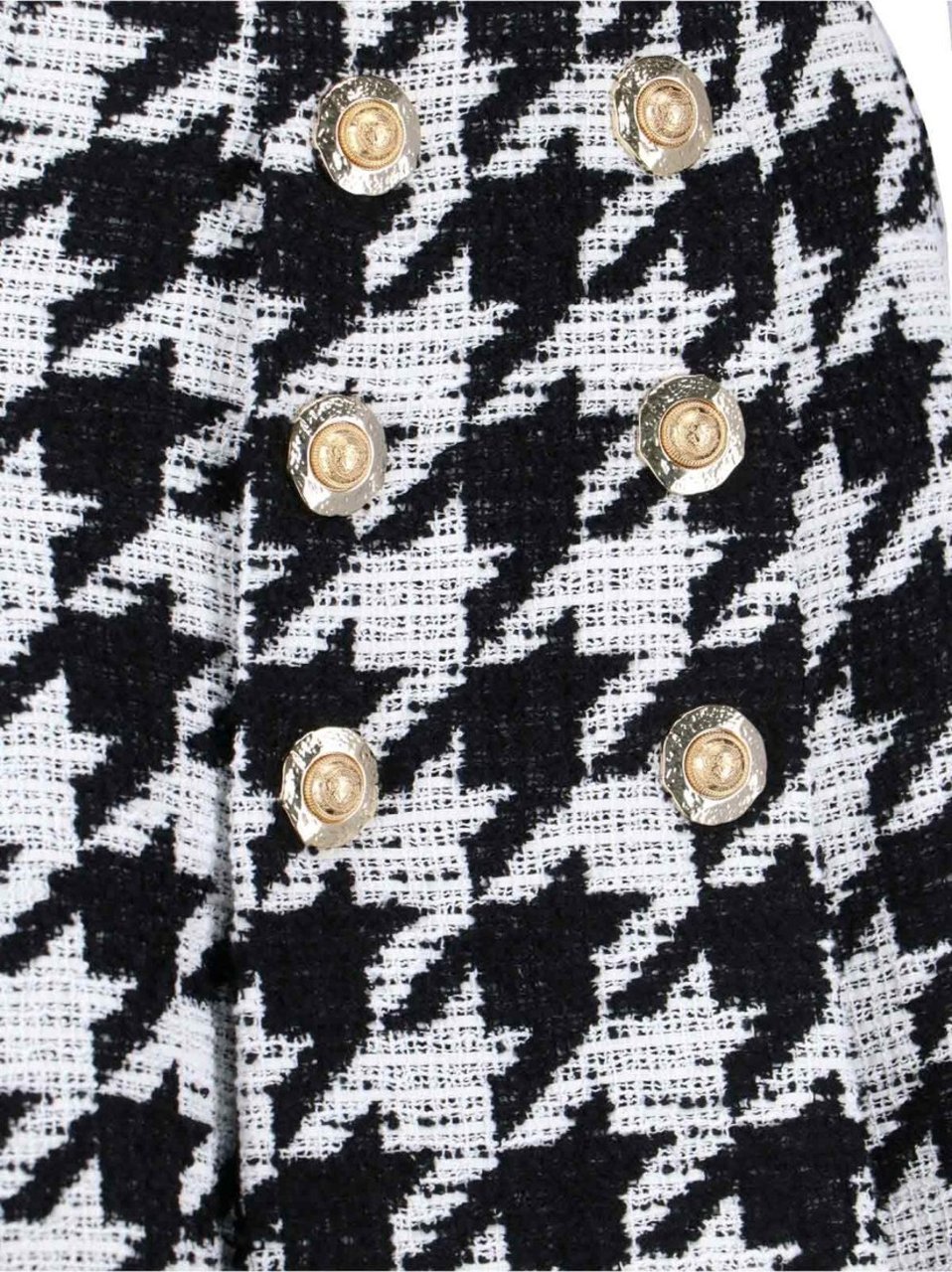Balmain Houndstooth Mini Skirt Black Zwart