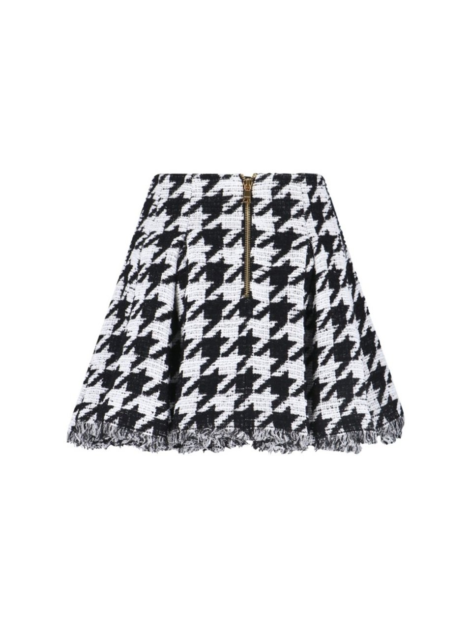 Balmain Houndstooth Mini Skirt Black Zwart