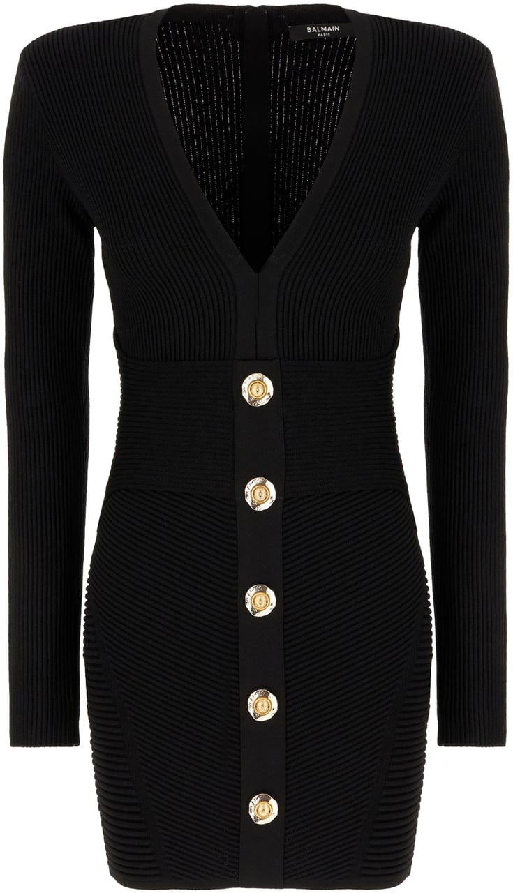 Balmain Balmain Black viscose blend dress Zwart