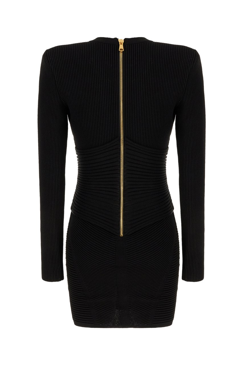 Balmain Balmain Black viscose blend dress Zwart