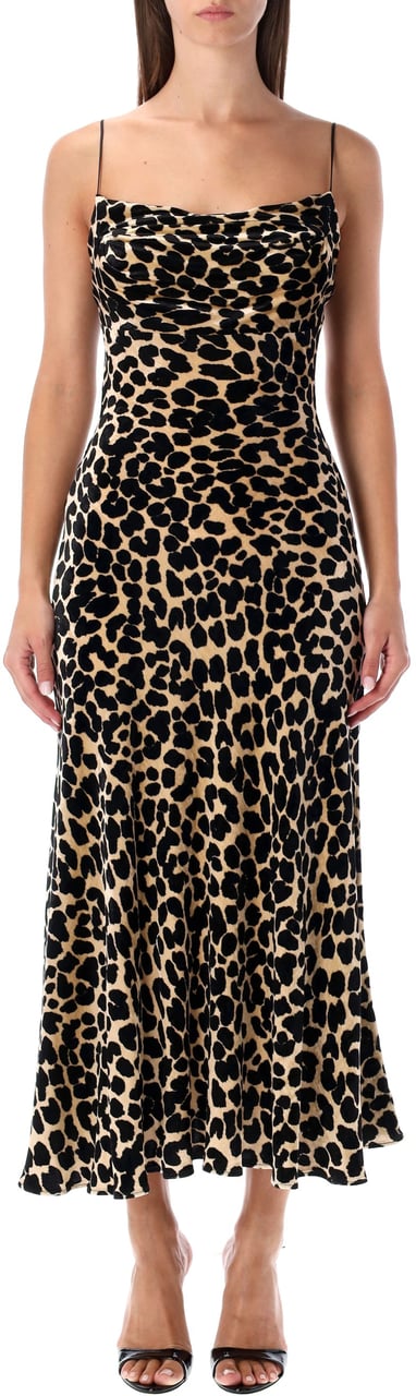 Balmain Strap Long Dress Leo Marrone Bruin