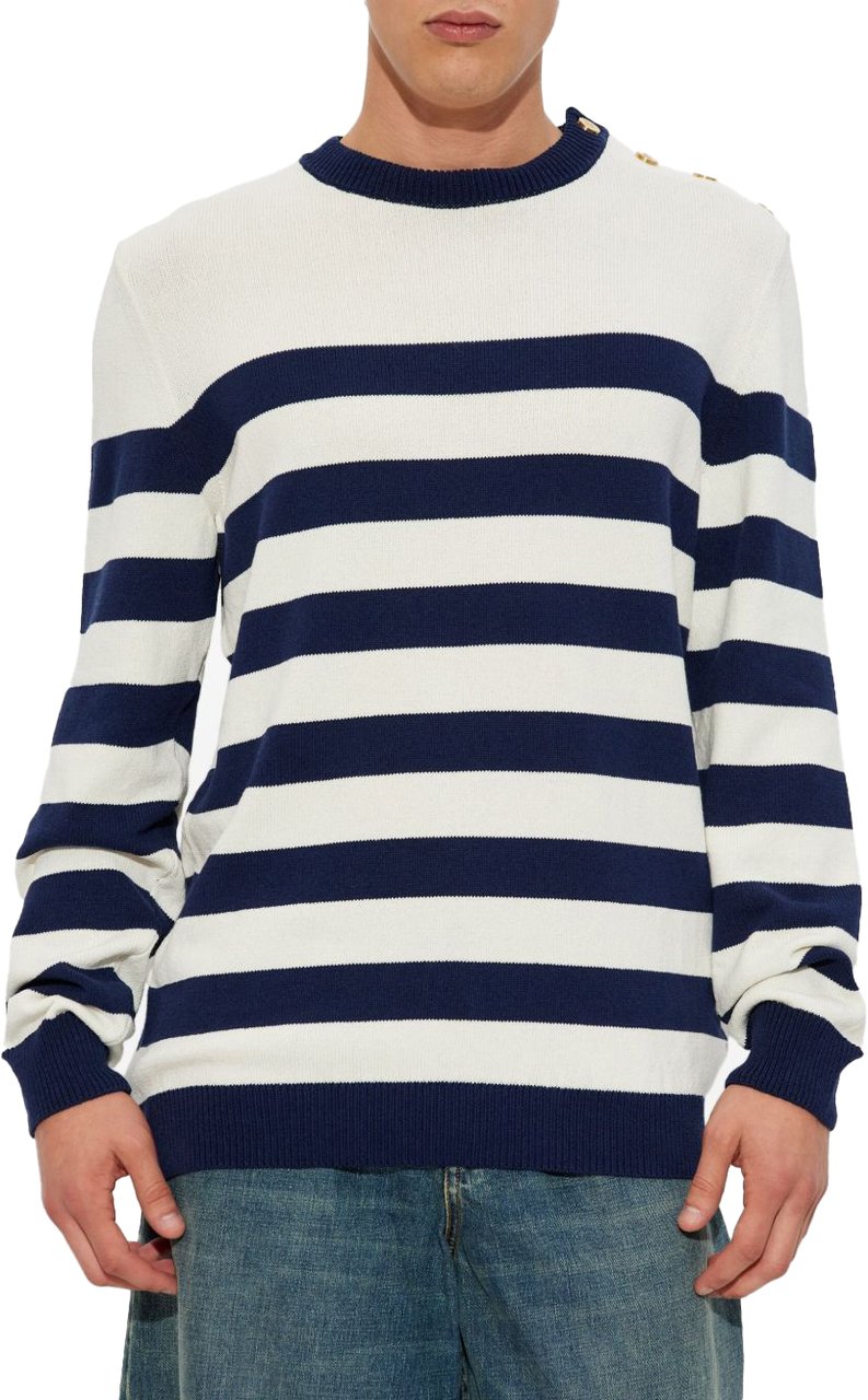Balmain Sweaters Naturel Marine Blauw