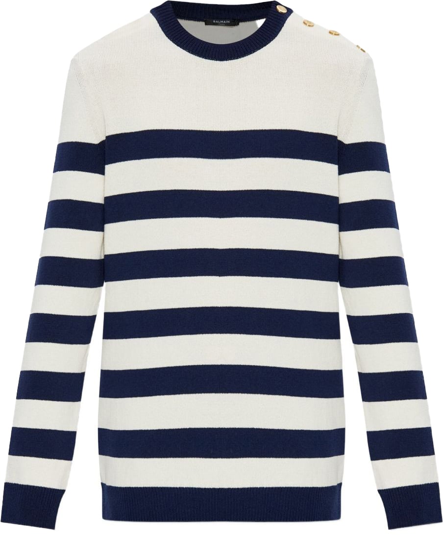 Balmain Sweaters Naturel Marine Blauw