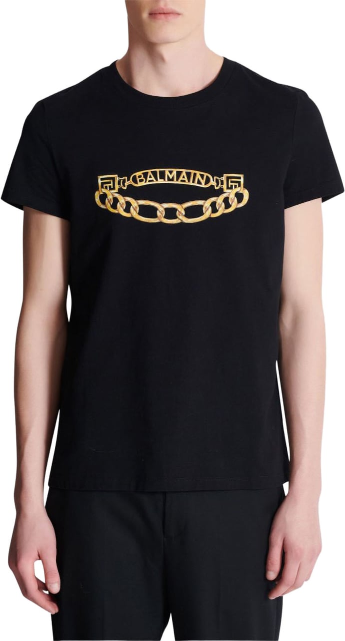 Balmain T-Shirts And Polos Noir/Or Zwart