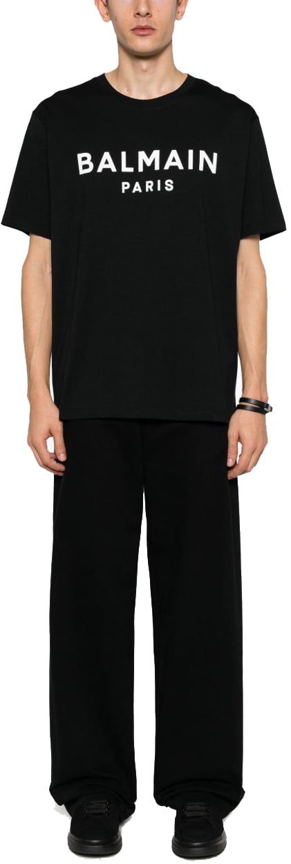 Balmain T-Shirts And Polos Noir Blanc Zwart