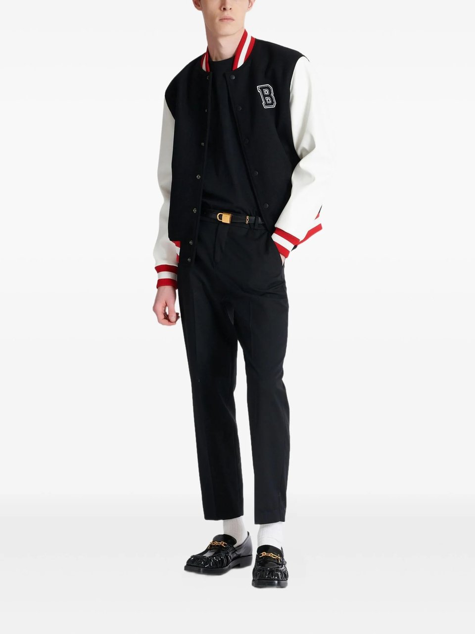 Balmain Black Loose Ss Script Logo T-Shirt Zwart