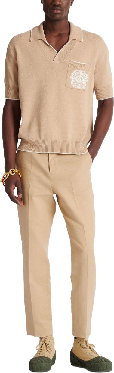 Balmain T-Shirts And Polos Beige Beige