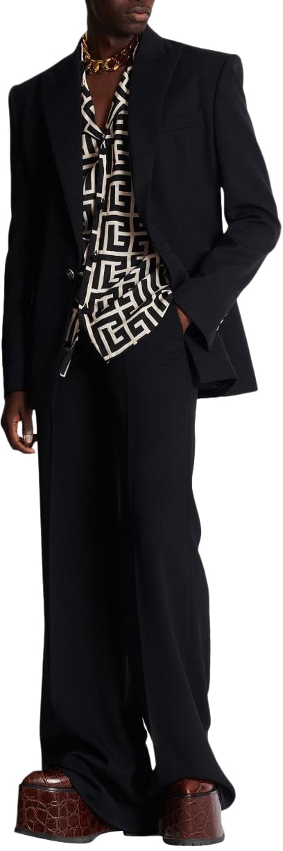 Balmain Shirts Ivoire Noir Zwart